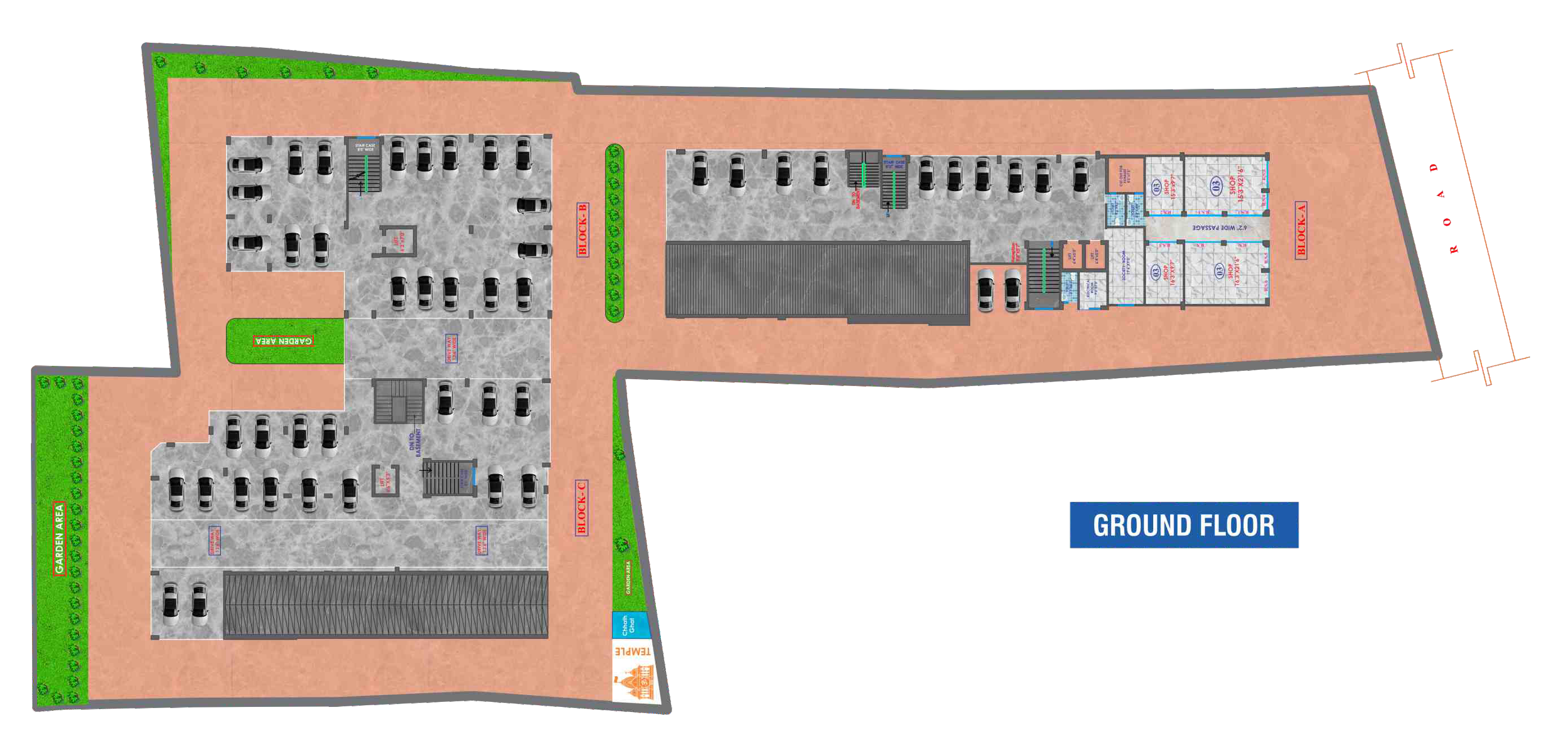 Asha Kiran Enclave Ground Floor Layout